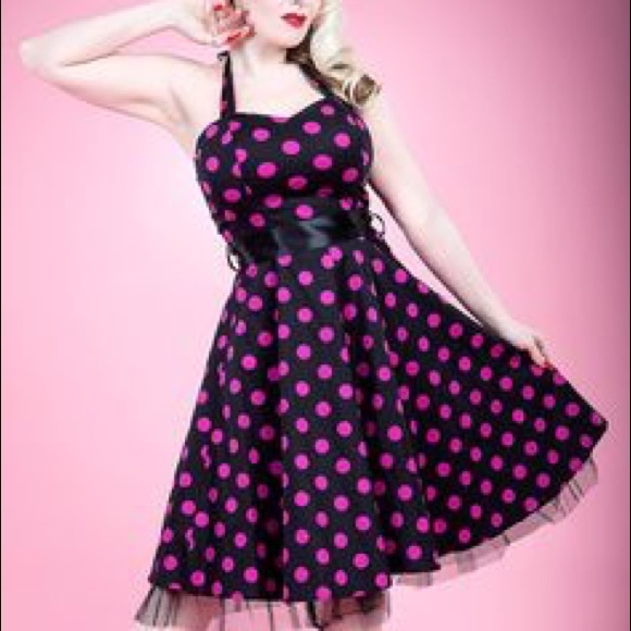 hearts and roses polka dot dress